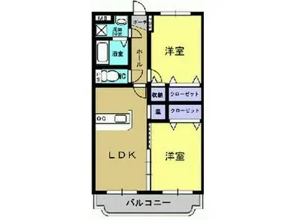 ユーミーKAZU(2LDK/1階)の間取り写真