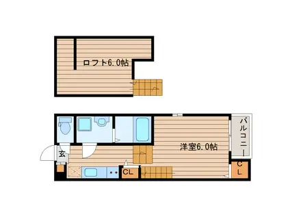 ハーモニーテラス大和町IV(1K/1階)の間取り写真