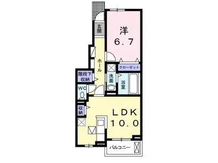 浄雲クワトロ(1LDK/1階)の間取り写真