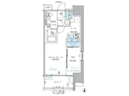 パークアクシス西大島コンフォートスクエア(1LDK/6階)の間取り写真