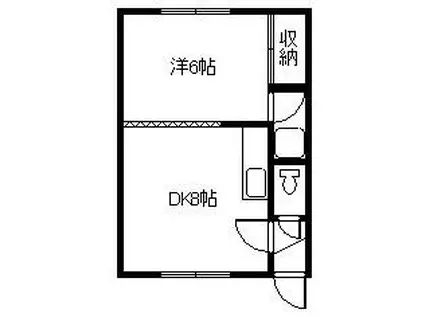 インペリアル64(1DK/2階)の間取り写真