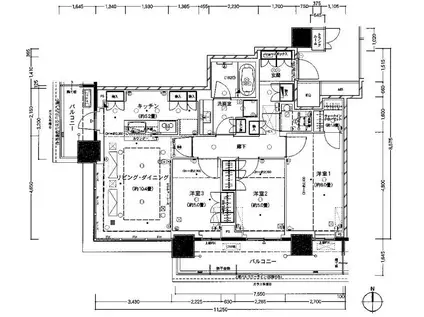 ザ・パークハウス晴海タワーズティアロレジデンス(3LDK/36階)の間取り写真