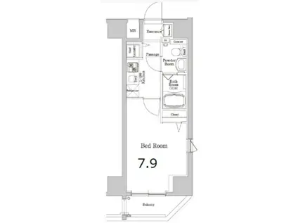 ジーベック木場(1K/6階)の間取り写真