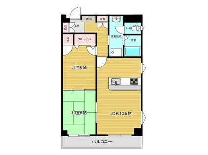 リファレンス大宮(2LDK/3階)の間取り写真