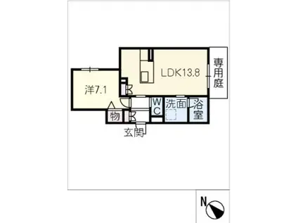 エスティーラ(1LDK/1階)の間取り写真