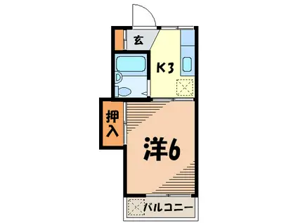 シャンテ飯島(1K/1階)の間取り写真