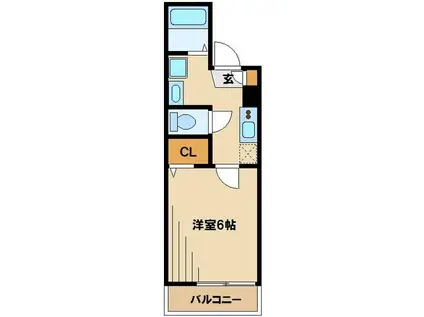 アファブル新都心(1K/2階)の間取り写真