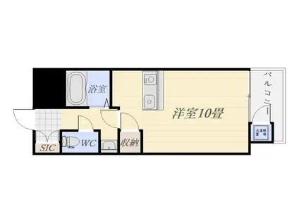 リバービュー102(ワンルーム/6階)の間取り写真