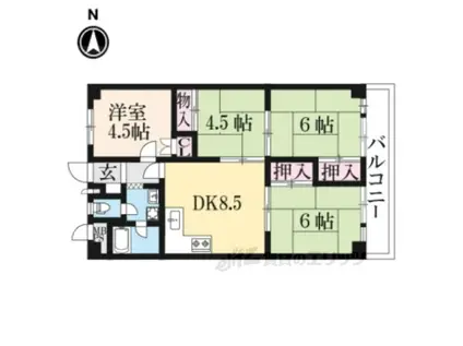 深草西浦904(4DK/9階)の間取り写真