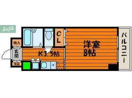 エスペランサ津島(1K/1階)の間取り写真