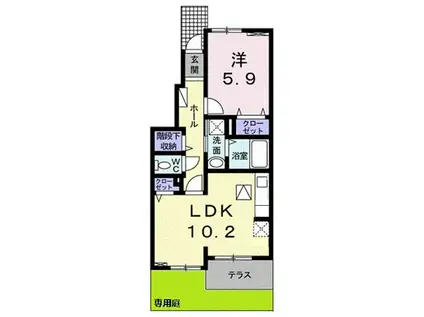 フォルトゥーナ(1LDK/1階)の間取り写真