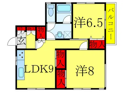 ポーラスターハイツ(2LDK/3階)の間取り写真