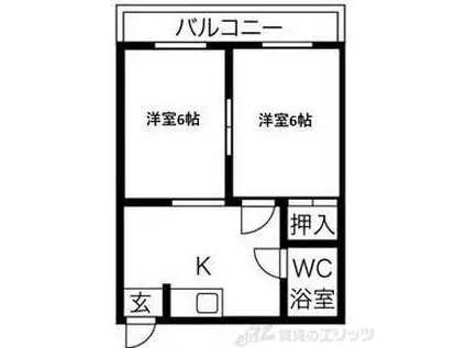 プレアール摂津鳥飼II(2DK/3階)の間取り写真