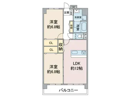 アソシア一社II(2LDK/4階)の間取り写真