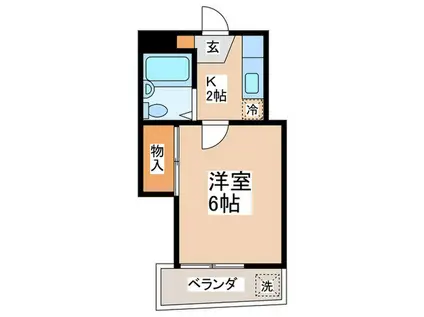 ラフォーレ調布(1K/1階)の間取り写真