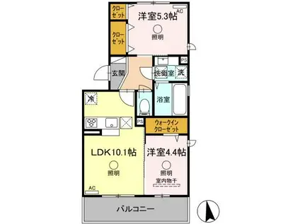 シェシレーヌ(2LDK/1階)の間取り写真