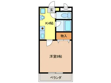 メゾン・ド・ビジュII(1K/1階)の間取り写真