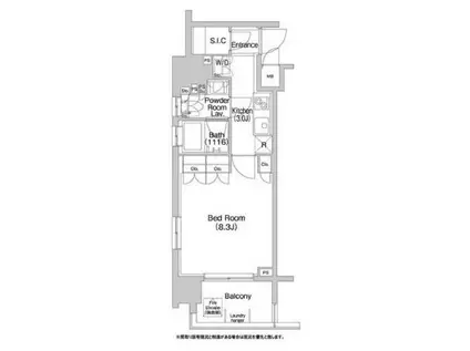 コンフォリア神楽坂DEUX(1K/9階)の間取り写真
