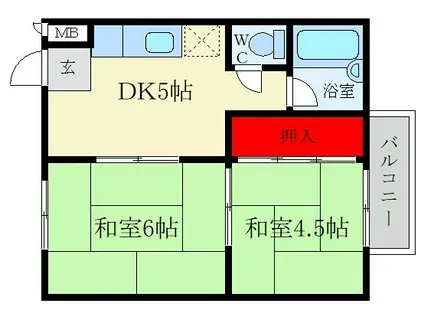 さくらマンション(1LDK/3階)の間取り写真