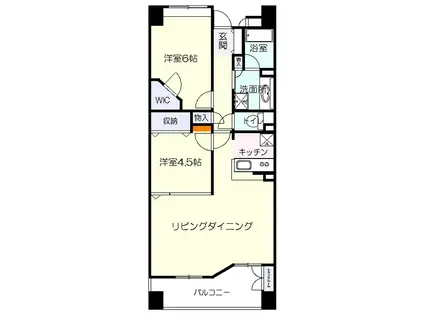 サンデュエル桜城(2LDK/5階)の間取り写真