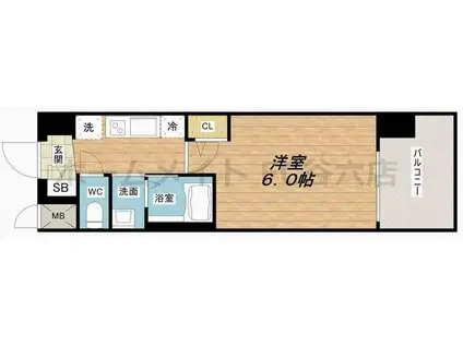 エステムコート新大阪VIIIニスタ(1K/8階)の間取り写真