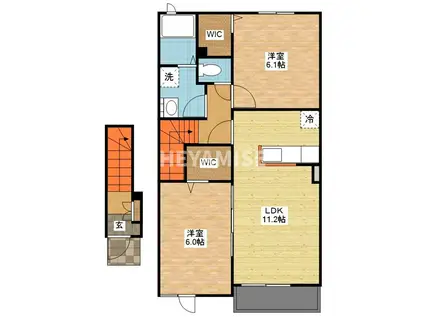 エミリーフローゲ(2LDK/2階)の間取り写真