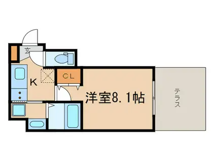 PREMIUM RESIDENCE KYOTO(1K/1階)の間取り写真