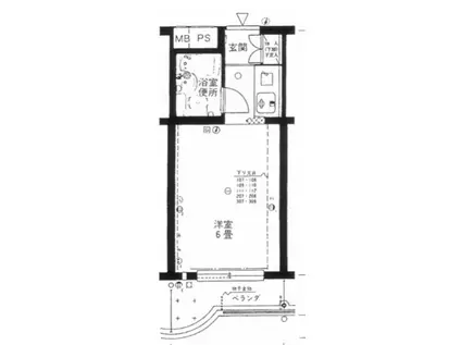 ジョイフル笹塚(1K/2階)の間取り写真