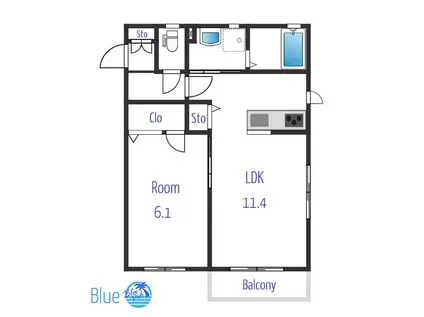 常楽ハイツ5(1LDK/2階)の間取り写真