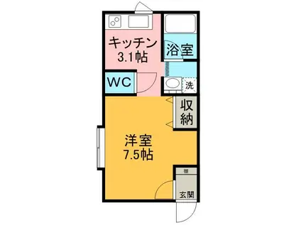 コーポLグランド(1K/1階)の間取り写真