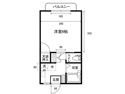 グランデール10(1K/2階)の間取り写真