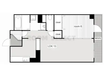 石川橋セブン(1LDK/3階)の間取り写真