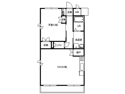 ブレクレール湘南(1LDK/2階)の間取り写真