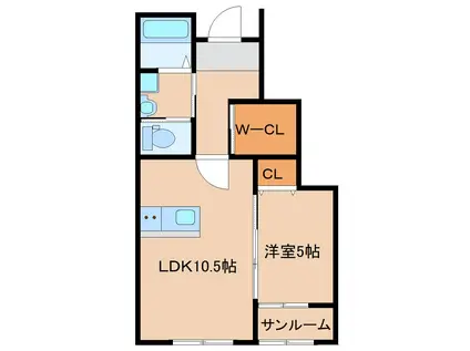 四日市アパートII(1LDK/1階)の間取り写真
