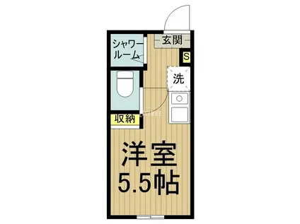 MANNA A棟(ワンルーム/1階)の間取り写真