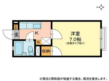 コーポあさひ(1K/2階)の間取り写真