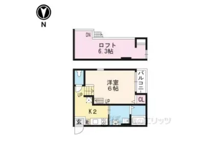 セレサージュ山科(1K/1階)の間取り写真