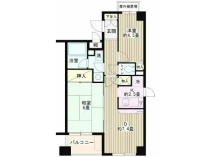 ボヌール尾久橋通(2DK/2階)の間取り写真