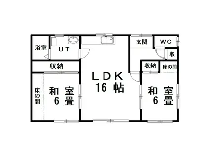 貝塚1丁目14番(2LDK/1階)の間取り写真