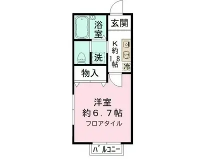 エグゼシャトー(1K/1階)の間取り写真