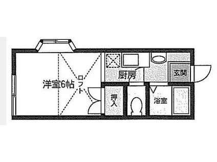 メゾンK(ワンルーム/2階)の間取り写真