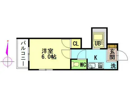 RIGID THREE(1K/2階)の間取り写真
