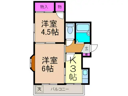 コアフール曽根(2K/3階)の間取り写真