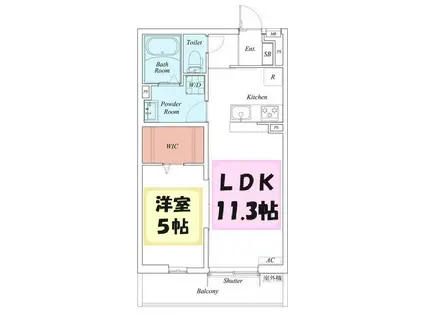 吉川 河口コーポ2(1LDK/1階)の間取り写真