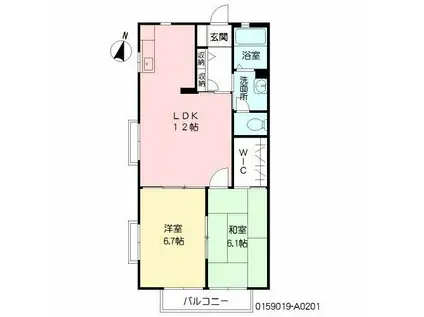 サザンタウンN(2LDK/2階)の間取り写真