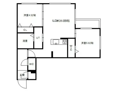 コローレサウスエイト(2LDK/4階)の間取り写真