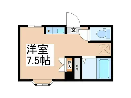 市之瀬ビル(ワンルーム/2階)の間取り写真