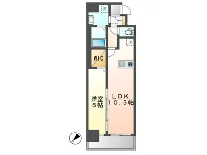 MAXIV名古屋上前津(1LDK/6階)の間取り写真