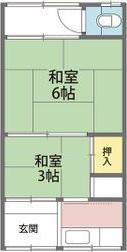地下鉄四つ橋線 北加賀屋駅 徒歩3分 2階建 築60年(2K/2階)の間取り写真