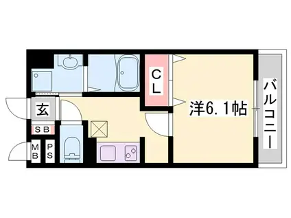 カーサ・フェリーチェ平田(1K/3階)の間取り写真